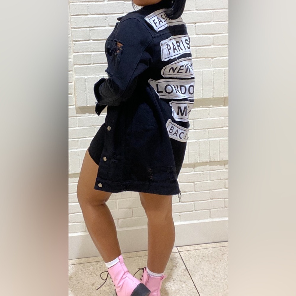 Black denim jacket
